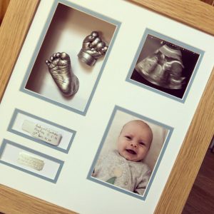 Two 3D Baby castings, scan picture, photo & hospital band