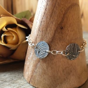 2 Fingerprint circle charm bracelet
